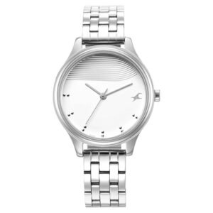 Fastrack Stunners Dial Analog Watch with Silver strap for Women 6280SM01