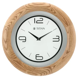 Wooden Brown Wall Clock with Glass Dial – 31.8 cm x 31.8 cm (Medium) W0034WA01