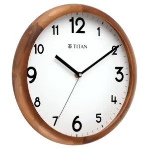 Classic Brown Colour Wooden Wall Clock with White Dial and Silent Sweep – 30 cm x 30 cm (Medium) W0064WA01